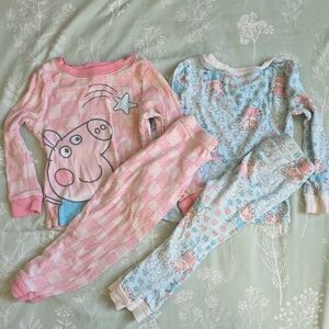 Peppa Pig Kids Pajama Set - Pink and Light Blue